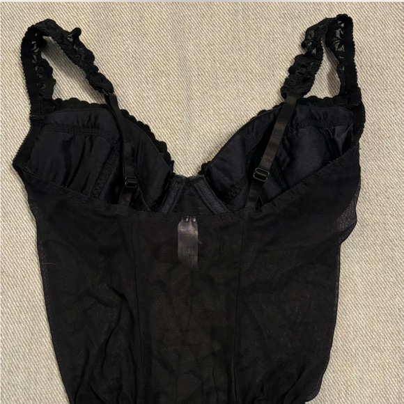 90s Vintage Victoria’s Secret Black mesh body suit corset - Picture 4 of 5